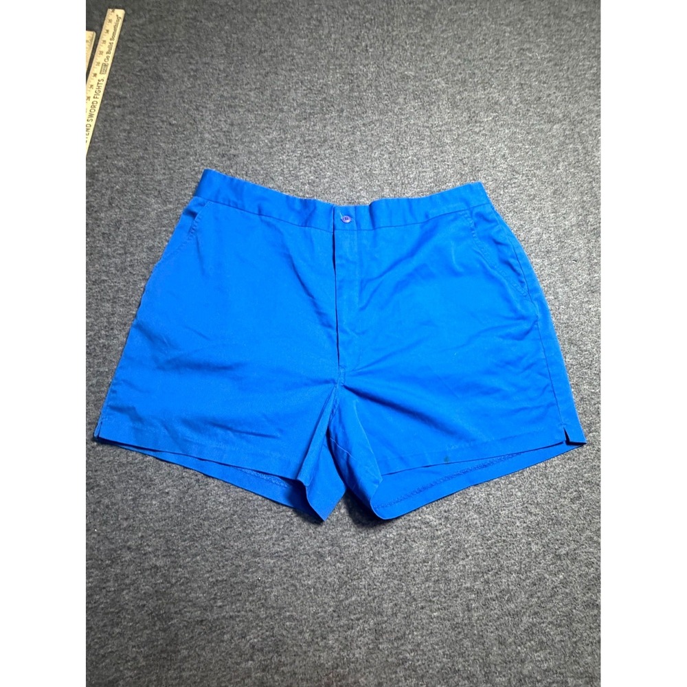 Vintage Arnold Palmer Golf Shorts Mens 42 Blue Cotton Flat Front Performance